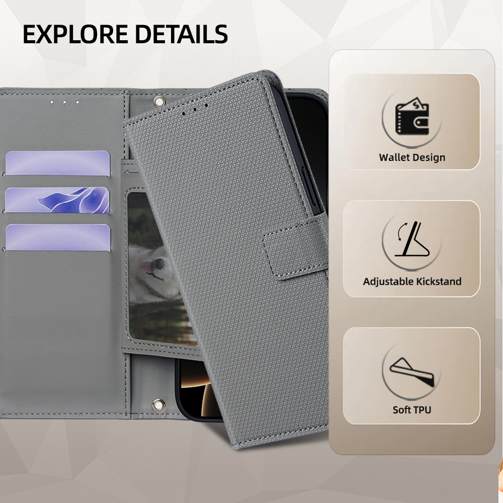 Flip Cover for Tecno Spark 40 4G PU Leather Phone Case Durable Wallet Magnetic Flip Leather Cover