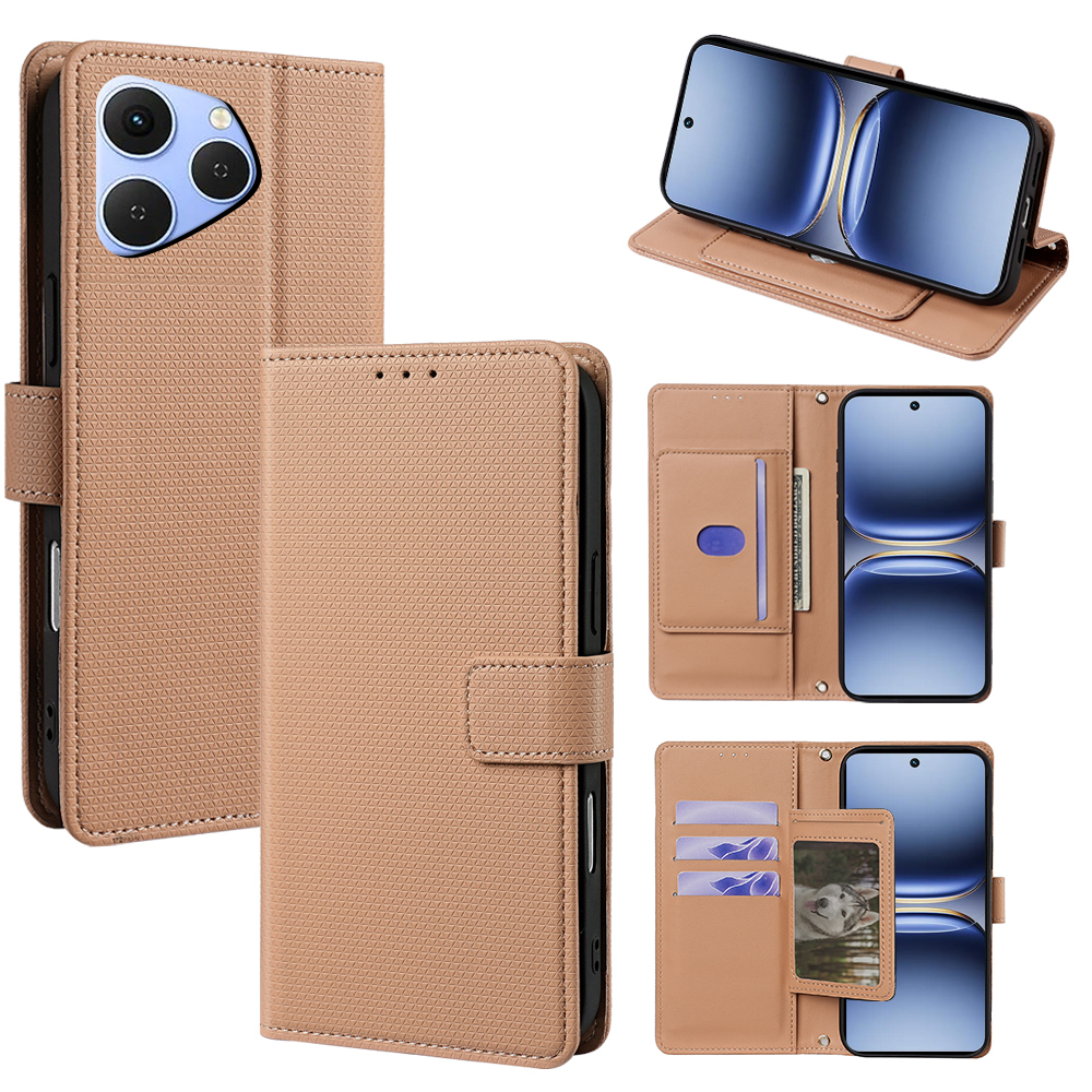 Flip Cover for Tecno Spark 40 4G PU Leather Phone Case Durable Wallet Magnetic Flip Leather Cover