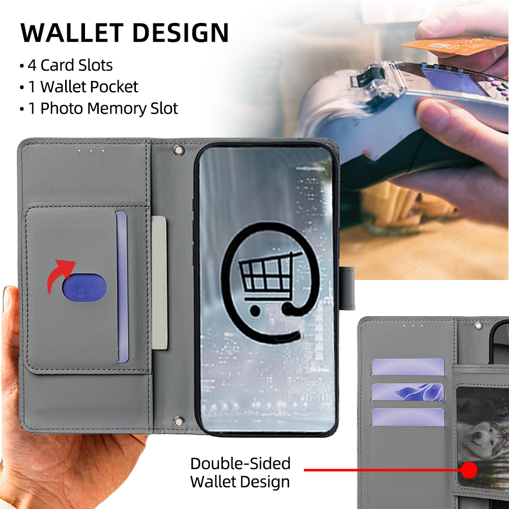 Flip Cover for Tecno Spark 40 4G PU Leather Phone Case Durable Wallet Magnetic Flip Leather Cover