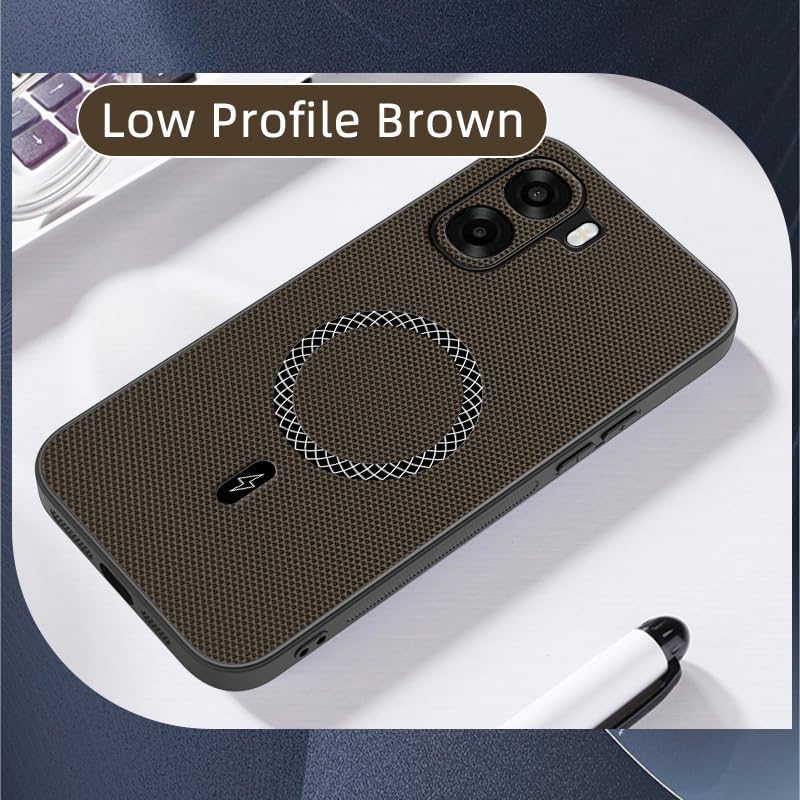 Luxury 3D Texture Phone Case for OPPO A6X [Built-in Magnetic Ring] Wireless Charging Cover