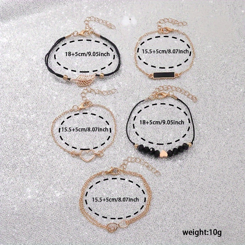 5Pcs Women Watch Bracelet Set, Rose Gold Rhinestone Bezel Floral Dial Analog Quartz Wrist Watch with Black PU Leather Strap,  Ladies Girls Daily Party Birthday Gift