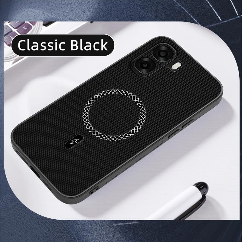 Luxury 3D Texture Phone Case for OPPO A6X [Built-in Magnetic Ring] Wireless Charging Cover
