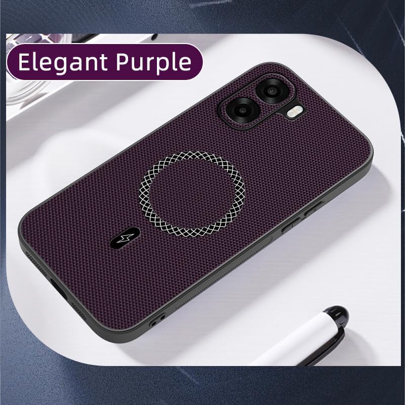 Luxury 3D Texture Phone Case for OPPO A6X [Built-in Magnetic Ring] Wireless Charging Cover