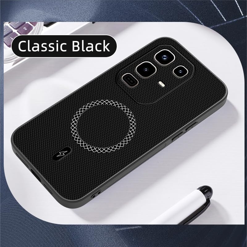 Luxury 3D Texture Phone Case for Infinix Note 50 Pro 4G 50 4G [Built-in Magnetic Ring] Wireless Charging Cover
