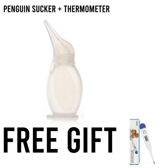 penguin sucker + thermometer