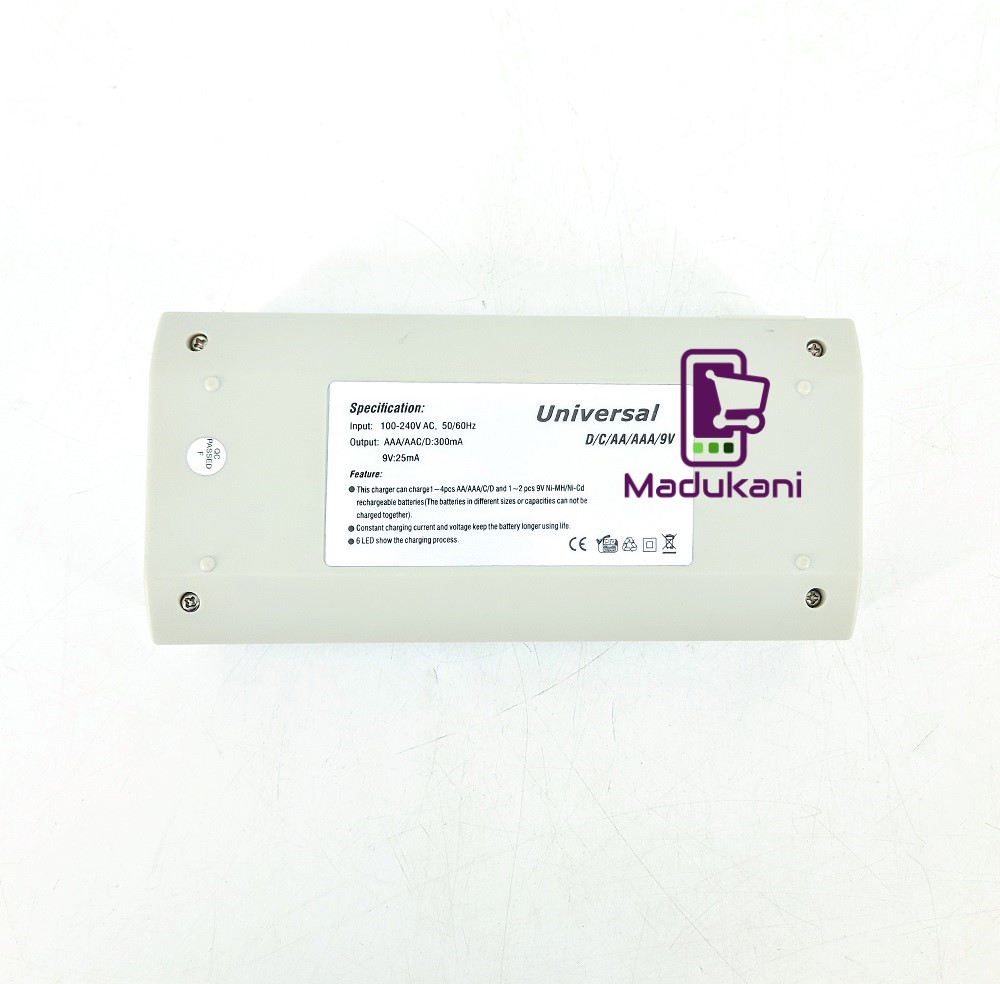 Universal Simultaneous Charger for Rechargeable Batteries  AA, AAA, C, D, 9V