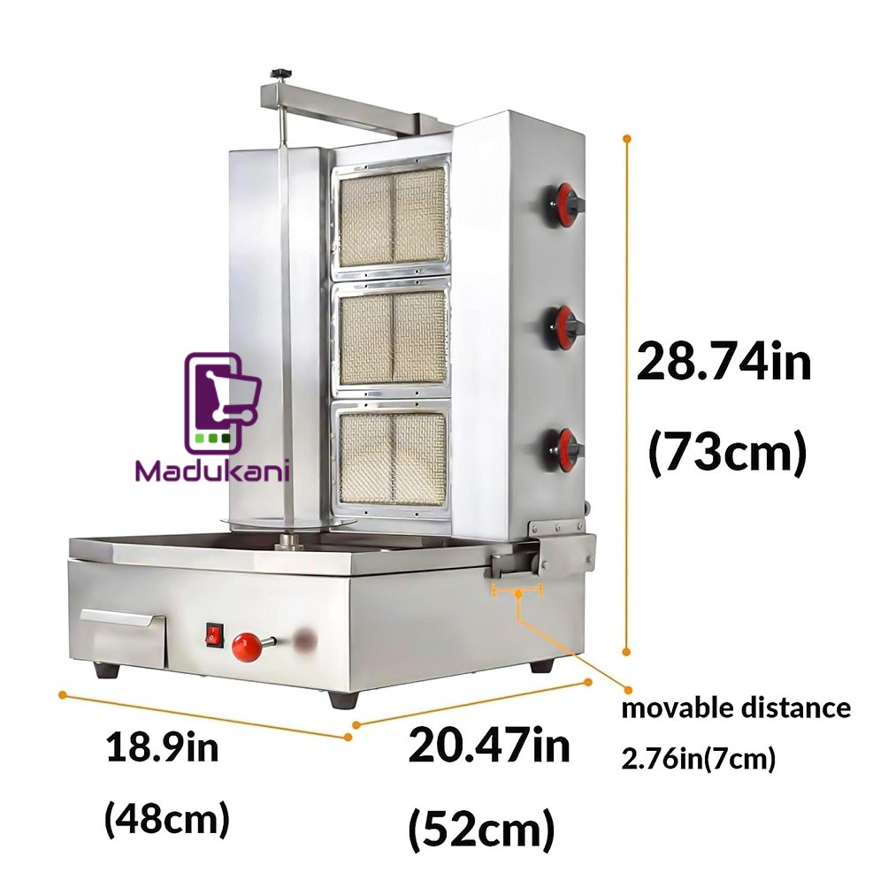 3 Burners Commercial Gas Shawarma Doner Kebab Machine