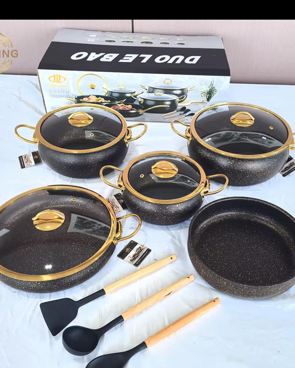 🔥 Special Offer 🔥 - A 12 pc 12 pc DuoLEBAO Granite cook ware set  at affordable price and of very high quality