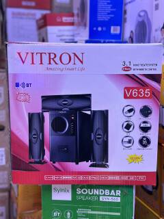 Vitron V635 3.1 Channel Woofer Speaker System – Bluetooth Home Theatre with Powerful Bass, FM Radio, USB and Remote Control