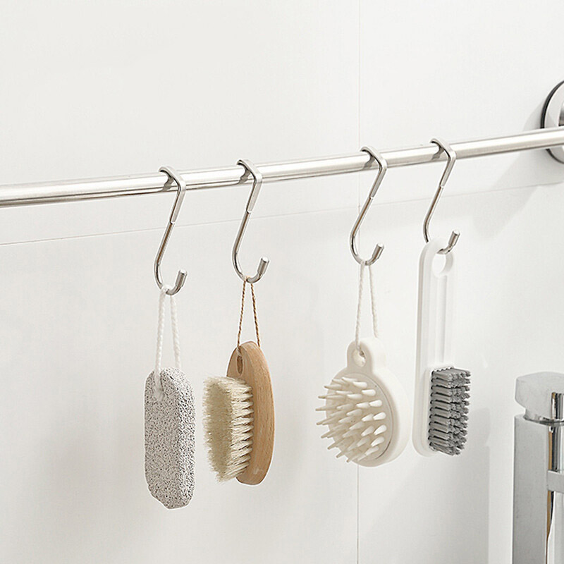 Set of 5pcs Universal S-Shaped Door Hook,  Stainless Steel Organizer Hanger for Hats, Bags, Towels, Keys, and Coats – Space-Saving Storage Solution for Home, Kitchen, Bathroom, and Garage