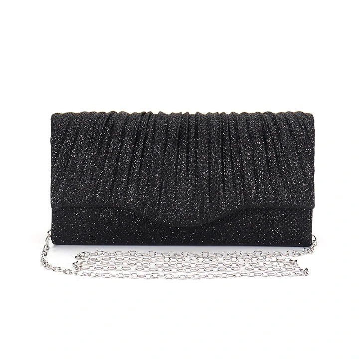 Silver Clutch Bags, Women's Clutches Evening Bags with Detachable Chain, Sequin Bag Envelope Handbags Purses for Women Bridal Prom Party Wedding