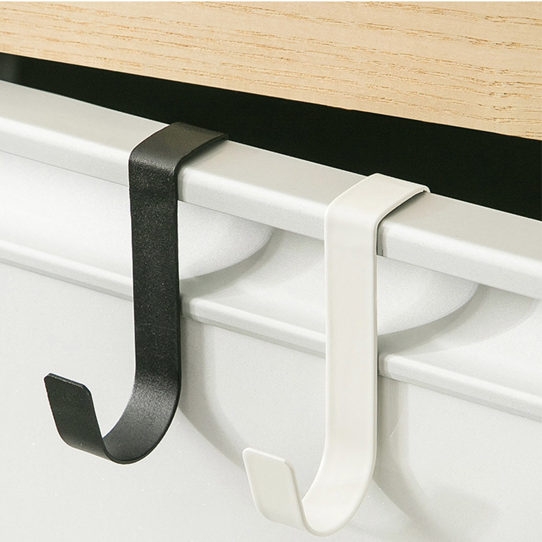 Set of 5pcs  Black Kitchen Cabinet Door Hooks, No-Drill Bathroom Door Back Multi-Functional Storage Hooks, Wall Hooks