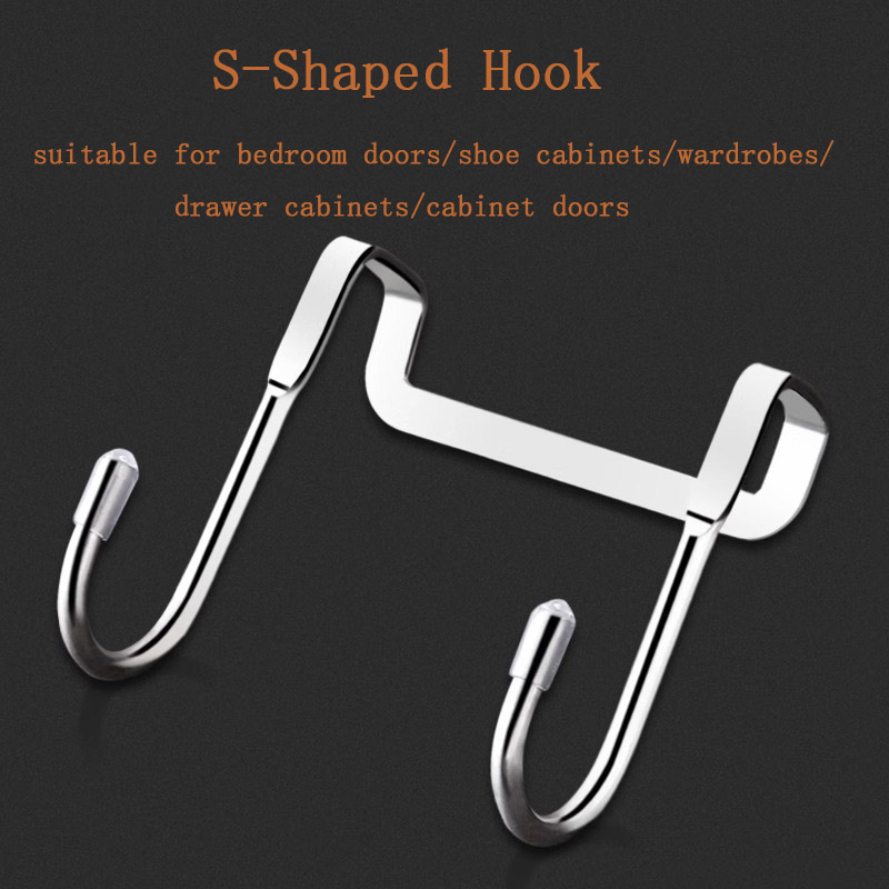 Set of 5pcs Universal S-Shaped Door Hook,  Stainless Steel Organizer Hanger for Hats, Bags, Towels, Keys, and Coats – Space-Saving Storage Solution for Home, Kitchen, Bathroom, and Garage