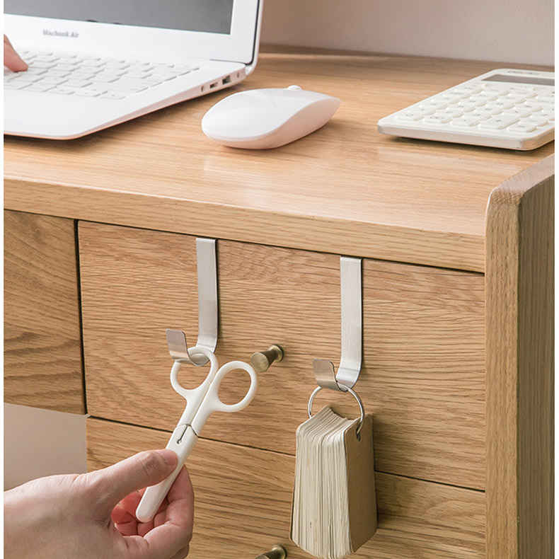 Set of 5pcs  Black Kitchen Cabinet Door Hooks, No-Drill Bathroom Door Back Multi-Functional Storage Hooks, Wall Hooks