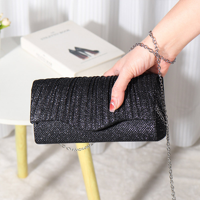 Silver Clutch Bags, Women's Clutches Evening Bags with Detachable Chain, Sequin Bag Envelope Handbags Purses for Women Bridal Prom Party Wedding