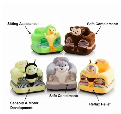 Deluxe Baby Sit-Me-Up Floor Seat – Soft Plush Infant Support Pillow for Sitting Training – Safe, Washable & Breathable Baby Cushion – (For 4-12 Months)