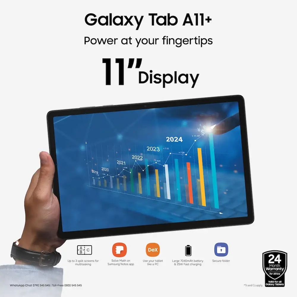 FLASH SALE!! SAMSUNG GALAXY TAB A11:| 8.7″ TFT LCD DISPLAY | 4GB RAM+64GB ROM | 5100mAh Battery | Nano SIM | 8MP Rear & 5MP Selfie Camera | Android 15 | 15W Fast Charging | Type-C | Smartphones