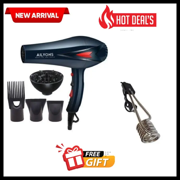 DISCOUNT DEALS!! Ailyons P2 Professional Hair Dryer/Blow Dryer: | 2200W Motor | 3 Heat Modes | 2 Speed Levels | Ergonomic Design | Low Noise | Removable Filter | Lightweight | Hair Dryers