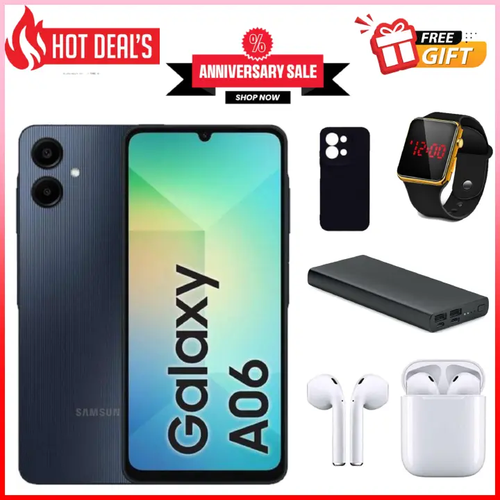 KILIMALL ANNIVERSARY DEALS!!Samsung Galaxy A06 64GB/128GB+4GB MTK Helio G85 (12nm) 50MP Dual Camera 6.7" Display 5000mAh 25W Type-C Charge Android 14 Smart Phones Samsung a06, ao6 samsung a06 galaxy