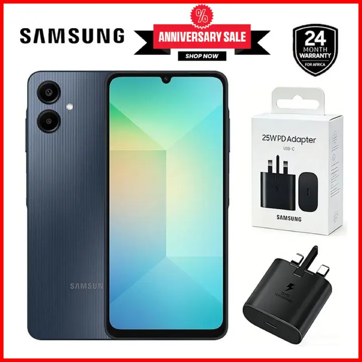 KILIMALL ANNIVERSARY DEALS!!Samsung Galaxy A06 64GB/128GB+4GB MTK Helio G85 (12nm) 50MP Dual Camera 6.7" Display 5000mAh 25W Type-C Charge Android 14 Smart Phones Samsung a06, ao6 samsung a06 galaxy