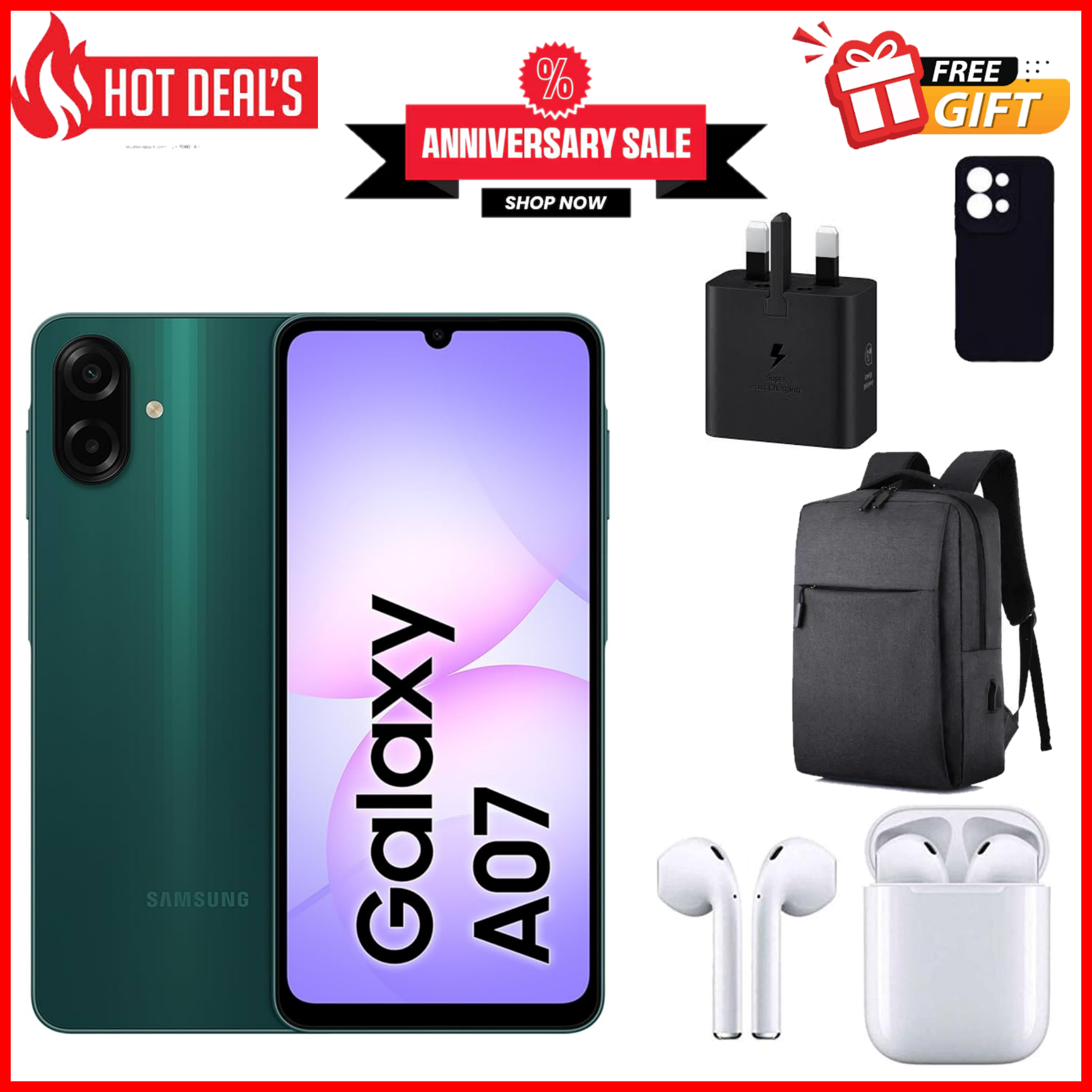 KILIMALL ANNIVERSARY DEALS !!! Samsung Galaxy A07 6.7" PLS LCD Screen, 4GB RAM+128GB ROM, 5000mAh Battery, 50MP Rear & 8MP Front Camera, Android 15, Dual SIM, Side Fingerprint -Smartphones+FREE GIFTS