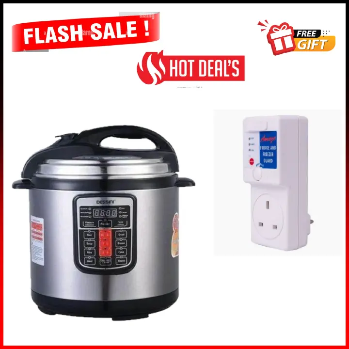 KILIMALL ANNIVESARY DEALS OFFER!! Dessini 6L Electric Pressure Cooker: | 1000W | Stainless Steel | 8 Pre-Programmed Modes | LED Display | Non-Stick Coating | Cool-Touch Handles  Pressure Cookers
