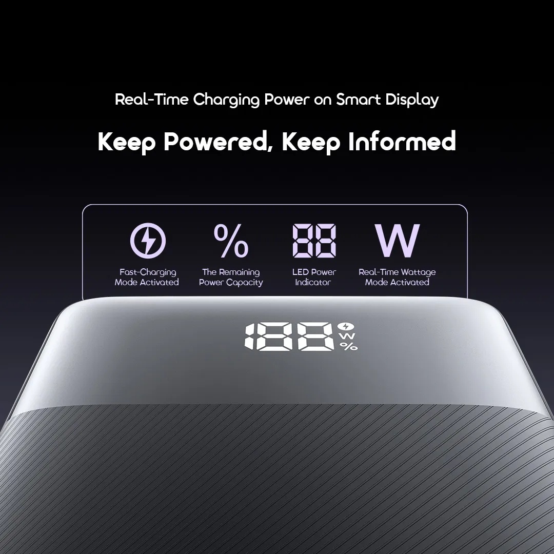 FLASH SALE!! Oraimo PowerNova Q21 Power Bank: | 20000mAh | 22.5W 2-Way Recharging | 3-Device Charging | USB-A/Type-C Ports | LED Digital Display | Overcurrent Protection | Power Banks