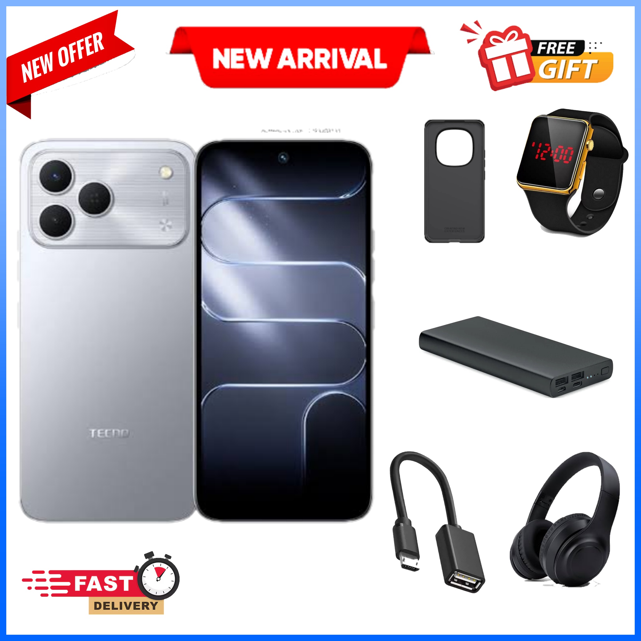 LIMITED OFFER!! Tecno Spark 50:| 6.78" IPS LCD | 4GB RAM+128GB ROM | 6500mAh Battery | 50MP Rear & 8MP Selfie Camera | Android 16 | Dual SIM | Type-C, 45W | Side-Fingerprint | +FREE GIFTS