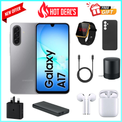 LIMITED OFFERS!! Samsung Galaxy A17 128GB+4GB 6.7" Super AMOLED Display Mediatek Helio G99 50MP Triple Camera Android 15 IP54 Waterproof 5000mAh 25W Type-C AI Smart Phones Samsung A17, A17 samsung