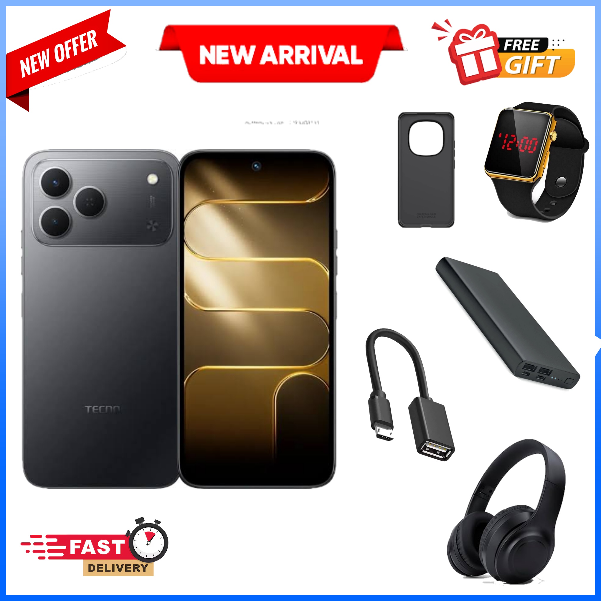 LIMITED OFFER!! Tecno Spark 50:| 6.78" IPS LCD | 4GB RAM+128GB ROM | 6500mAh Battery | 50MP Rear & 8MP Selfie Camera | Android 16 | Dual SIM | Type-C, 45W | Side-Fingerprint | +FREE GIFTS