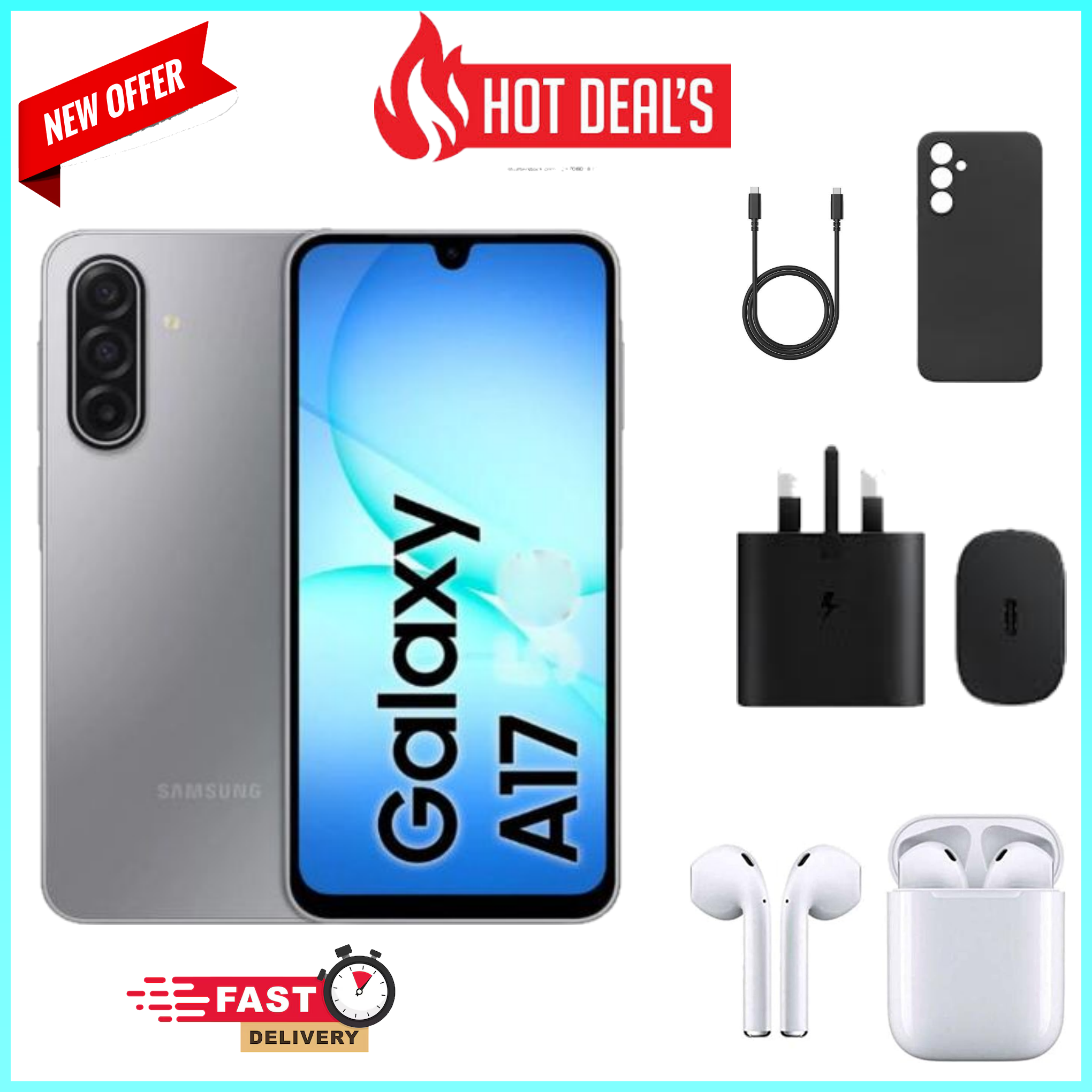 LIMITED OFFERS!!Samsung Galaxy A17 128GB/258GB+4GB/8GB/6GB 6.7" Super AMOLED Display Mediatek Helio G99 50MP Triple Camera Android 15 5000mAh 25W Samsung A17, A17 samsung smartphones+FREE GIFTS