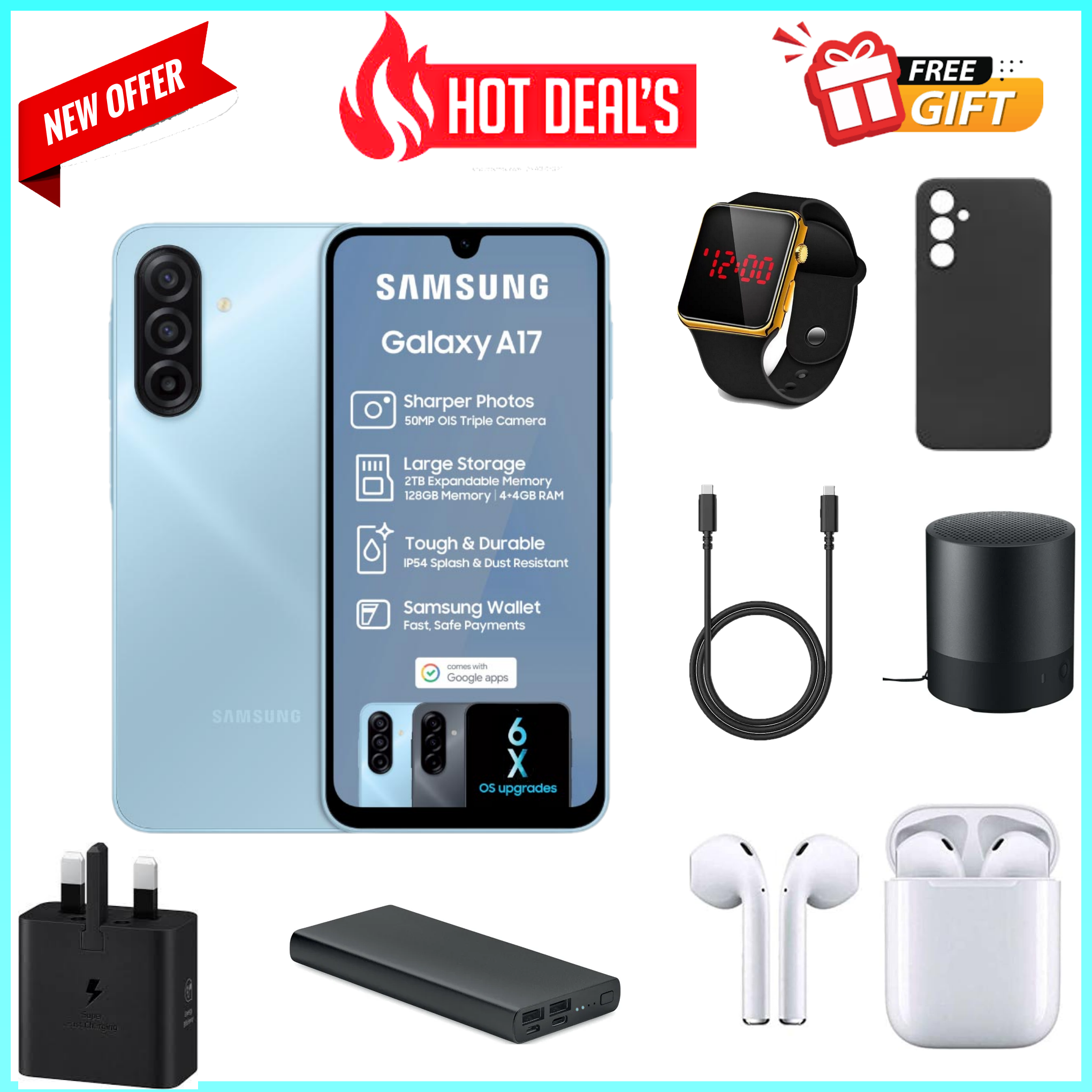 LIMITED OFFERS!! Samsung Galaxy A17 256GB ROM +8GB RAM 6.7'' 5000 mAh 50 MP+ 13 MP camera Android 15 Samsung A17, A17 samsung SMARTPHONES+FREE GIFTS