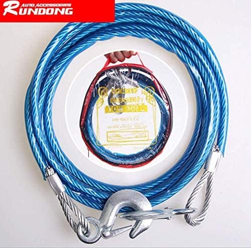 4M 5 Ton Steel Wire Tow Cable Heavy Duty Car Tow Rope Emergency Vehicle Recovery Cable for Cars Trucks SUV Durable Towing Wire