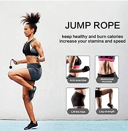 2-in-1 Weighted Jump Rope Exercise Rope – Adjustable Fitness Skipping Rope for Cardio Training Weight Loss Workout Home & Gym Use