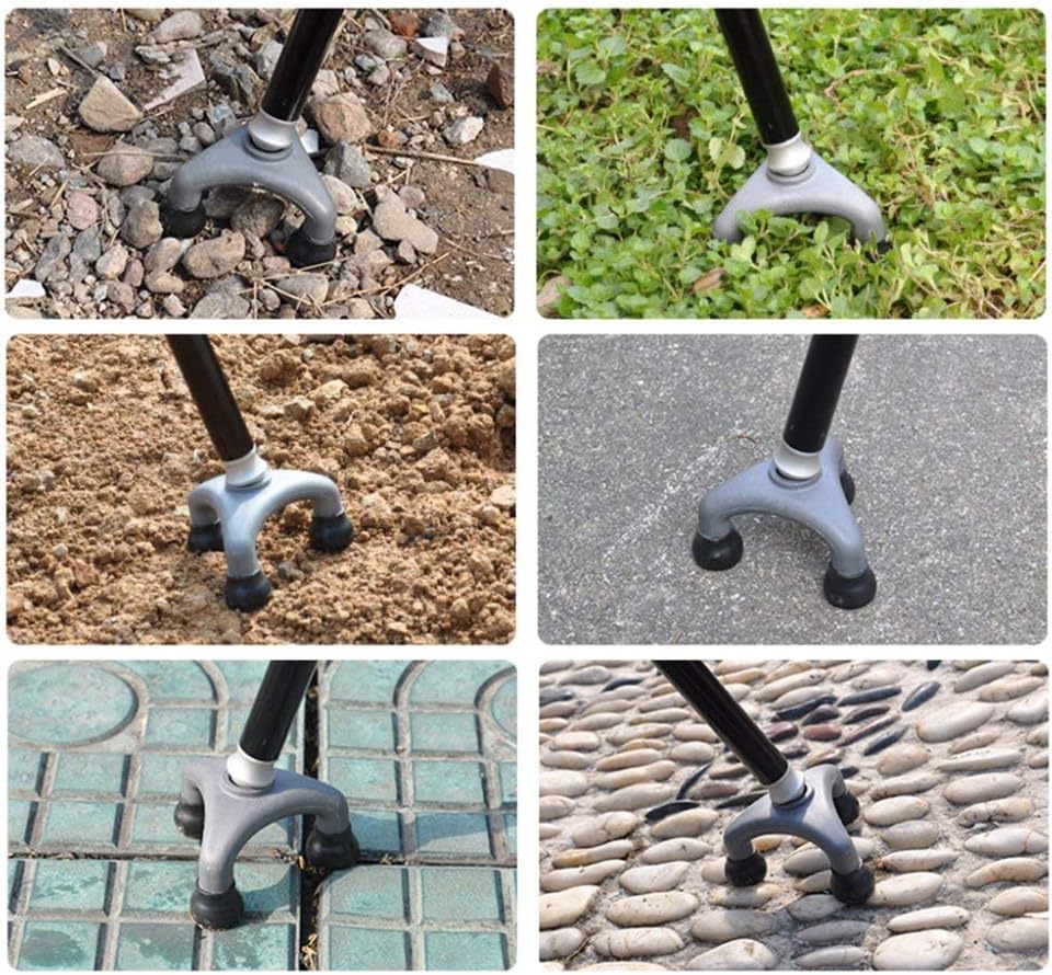 Adjustable Tripod Walking Stick – Stable 3-Leg Walking Cane for Elderly Support Foldable Height Adjustable Mobility Aid