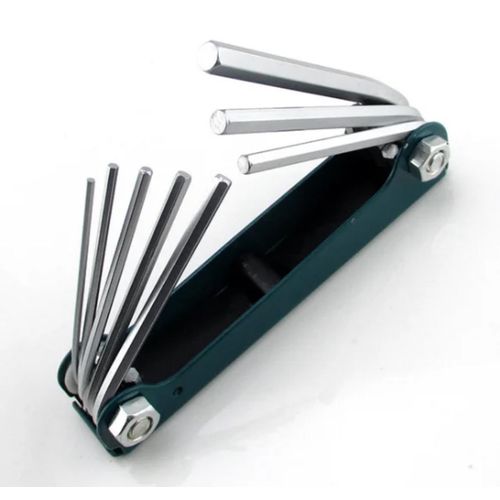 8-in-1 Foldable Hex Key Wrench Set – Multi-Tool Allen Key Set Portable Folding Repair Tool for Bikes Furniture DIY Use