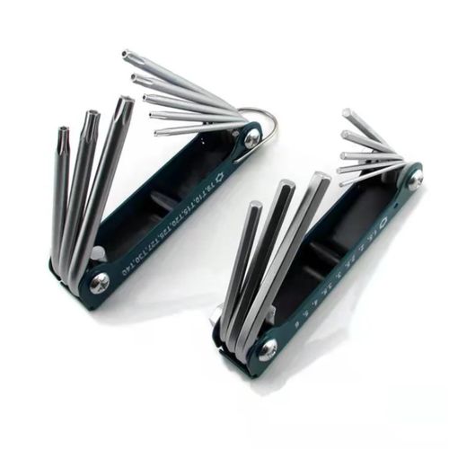 8-in-1 Foldable Hex Key Wrench Set – Multi-Tool Allen Key Set Portable Folding Repair Tool for Bikes Furniture DIY Use