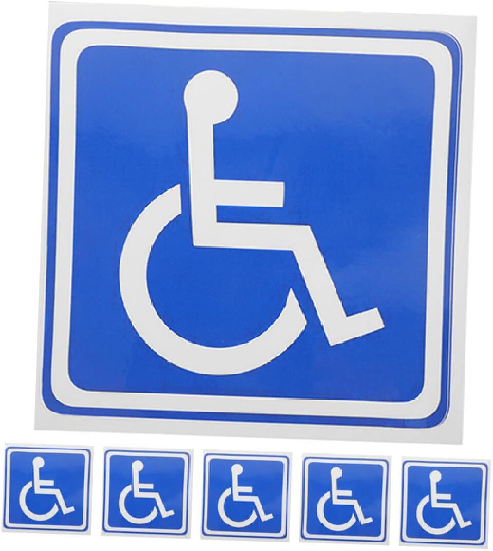 Disabled Wheelchair Access Sign Sticker – Self-Adhesive Accessibility Symbol Waterproof Safety Door Signage for Public Buildings Offices Shops
