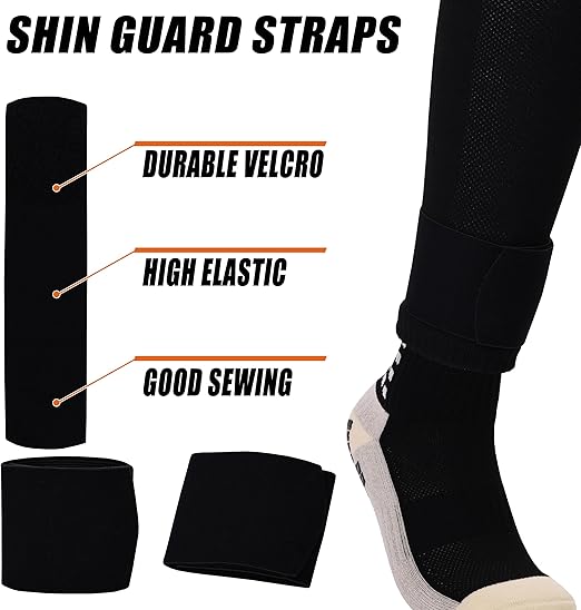 5PCS Football Training Gear Set Shin Guards Sleeves Grip Socks & Storage Bag Soccer Protection Kit for Kids & Adults