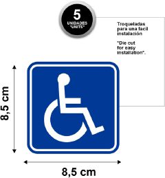 Disabled Wheelchair Access Sign Sticker – Self-Adhesive Accessibility Symbol Waterproof Safety Door Signage for Public Buildings Offices Shops
