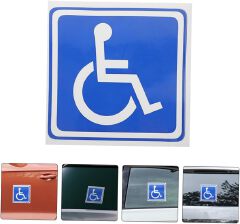 Disabled Wheelchair Access Sign Sticker – Self-Adhesive Accessibility Symbol Waterproof Safety Door Signage for Public Buildings Offices Shops