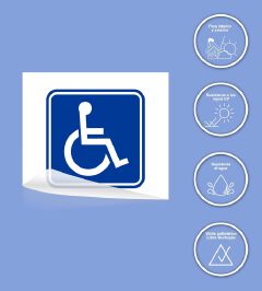 Disabled Wheelchair Access Sign Sticker – Self-Adhesive Accessibility Symbol Waterproof Safety Door Signage for Public Buildings Offices Shops