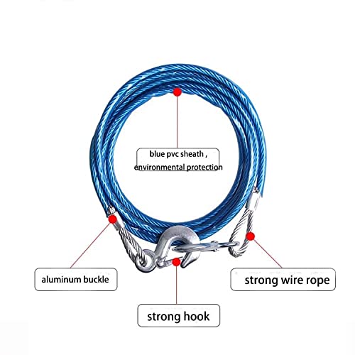 4M 5 Ton Steel Wire Tow Cable Heavy Duty Car Tow Rope Emergency Vehicle Recovery Cable for Cars Trucks SUV Durable Towing Wire