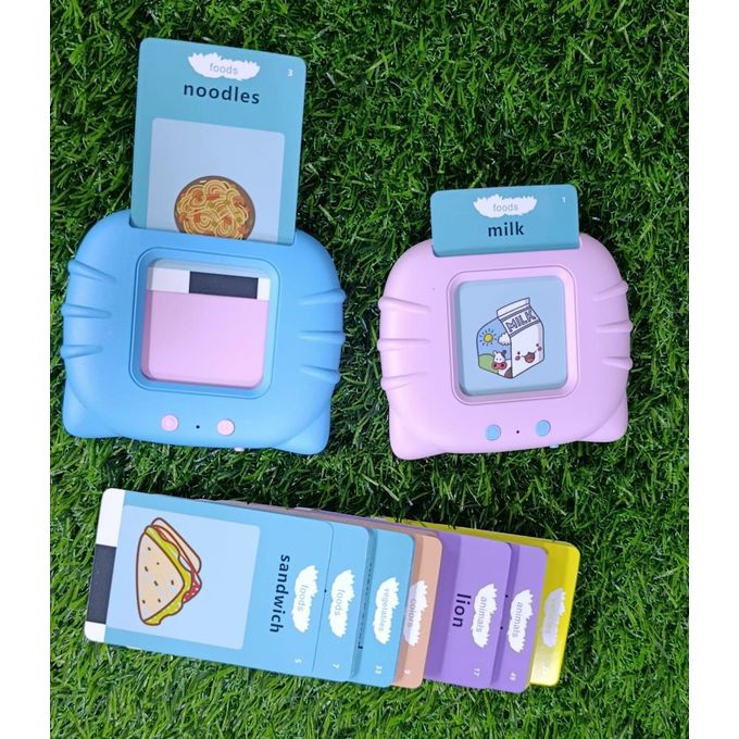 Flash Card Reader Word Learning Toy – 112 Cards (224 Words) Educational Talking Device for Kids Early Language Development