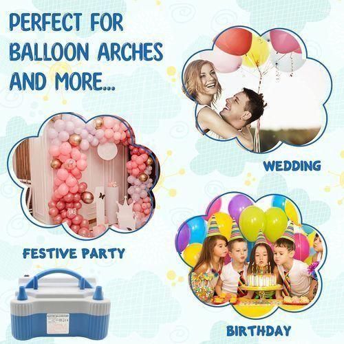 Electric Balloon Pump Dual Nozzle Air Inflator – Fast Portable Balloon Blower Machine for Party Decorations, Events & Celebrations