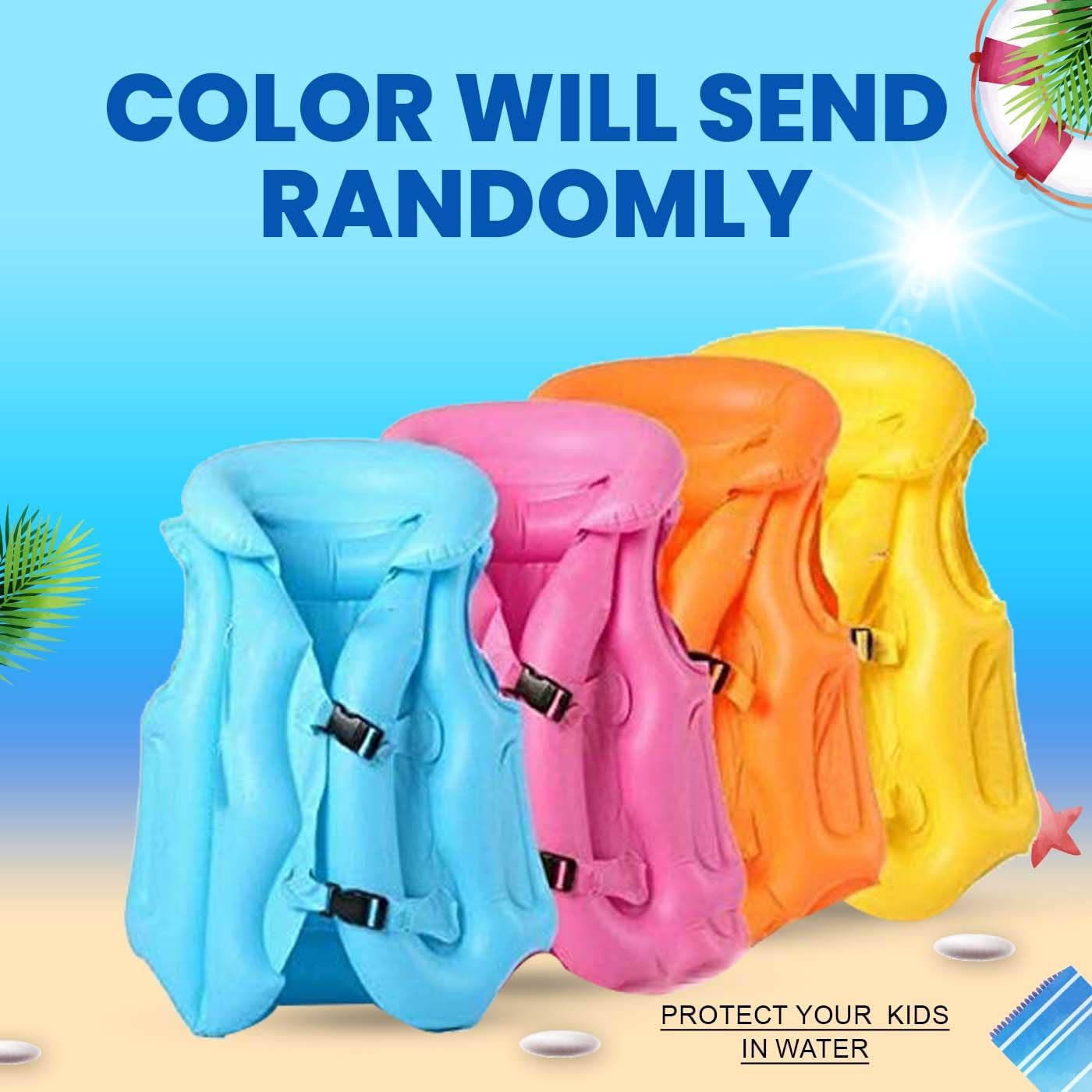 Kids Inflatable Swim Vest – Safe Floatation Jacket for Swimming Training, Pool & Beach Water Safety Aid for Children