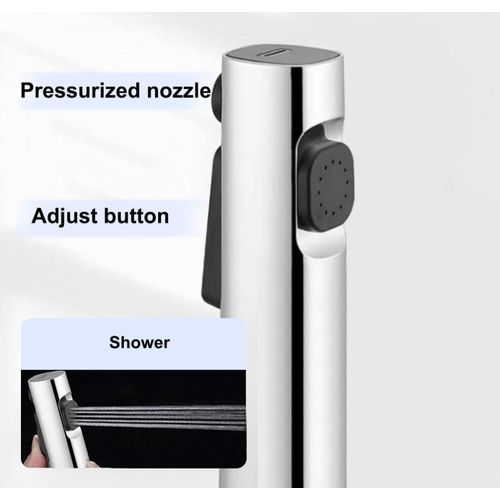 Scheffler Arabic Bidet Sprayer Shattaf Hand Shower Chrome – Toilet Washroom Spray Set with Hose & Holder Bathroom Hygiene Kit