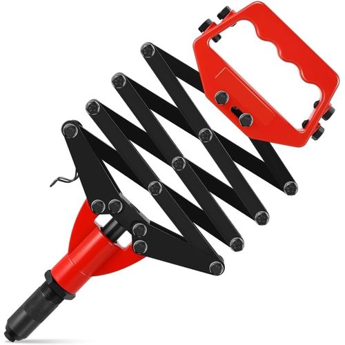 Industrial Scissor Action Hand Riveter Tool – Lazy Tong Rivet Gun Heavy Duty Steel Riveting Tool for Metal Sheet Automotive Repair