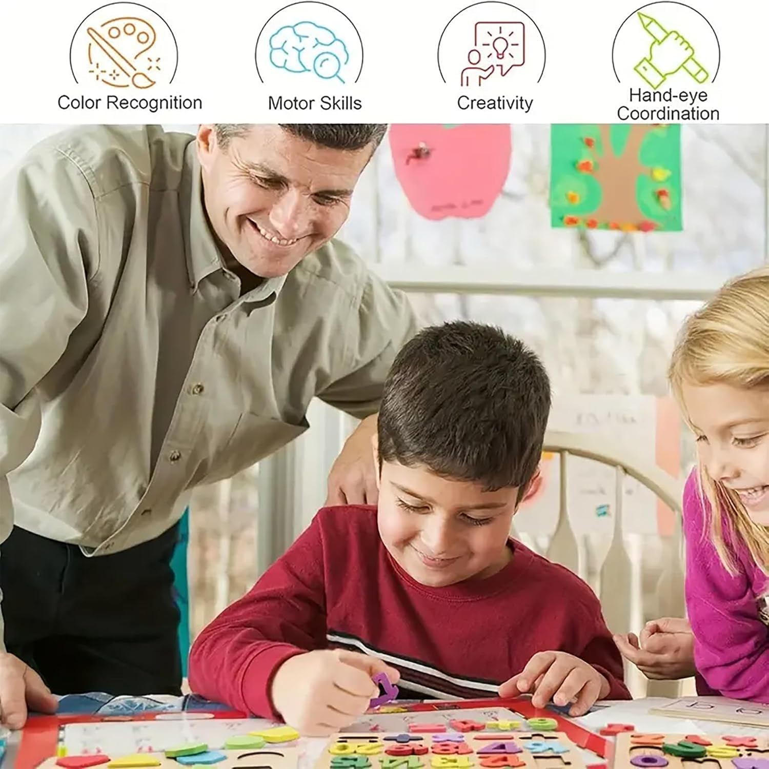 Wooden Alphabet small Letter Board – Educational Learning Toy for Kids Early Writing, Reading & Letter Recognition Practice