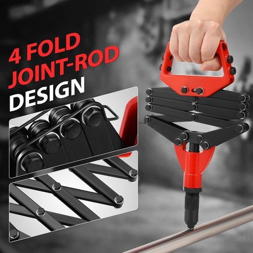 Industrial Scissor Action Hand Riveter Tool – Lazy Tong Rivet Gun Heavy Duty Steel Riveting Tool for Metal Sheet Automotive Repair